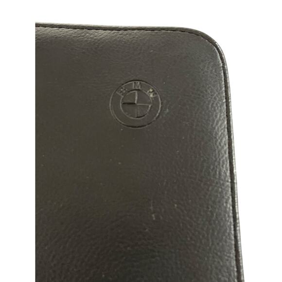 BMW Leather Owners Manual Cover Black Zipper Binder Y2K Models - Picture 4 of 5